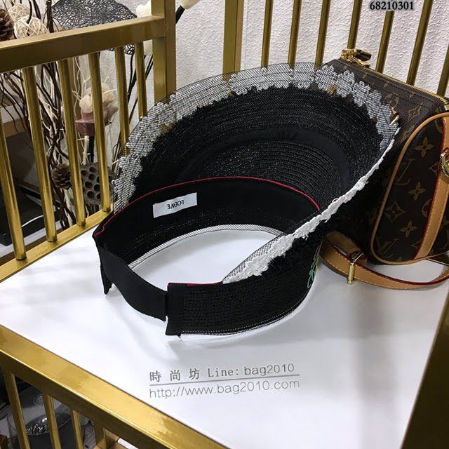 LOEWE女士帽子 羅意威蕾絲花邊空頂帽 Loewe草帽太陽帽  mm1000